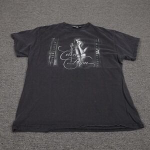 Celine Dion Shirt XL Black Portrait Microphone Graphic Music Concert Tee